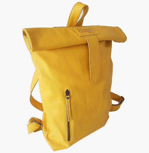 Marina Furin Berlin Künstlerin Designerin Lederskulpturen Taschen Accessoires Kunst Bags Jewelry Art Leathersculpture Rucksack Yellow